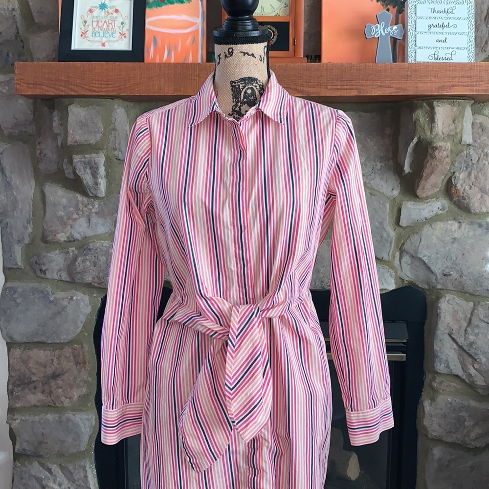 Calvin Klein 8 Shirt Dress. Striped - Picture 4 of 8